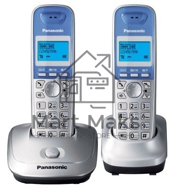Телефон беспроводной (DECT) Panasonic KX-TG2512RUS (серебристый) Доп трубка в комплекте,АОН, Caller ID,спикерфон на трубке,полифония