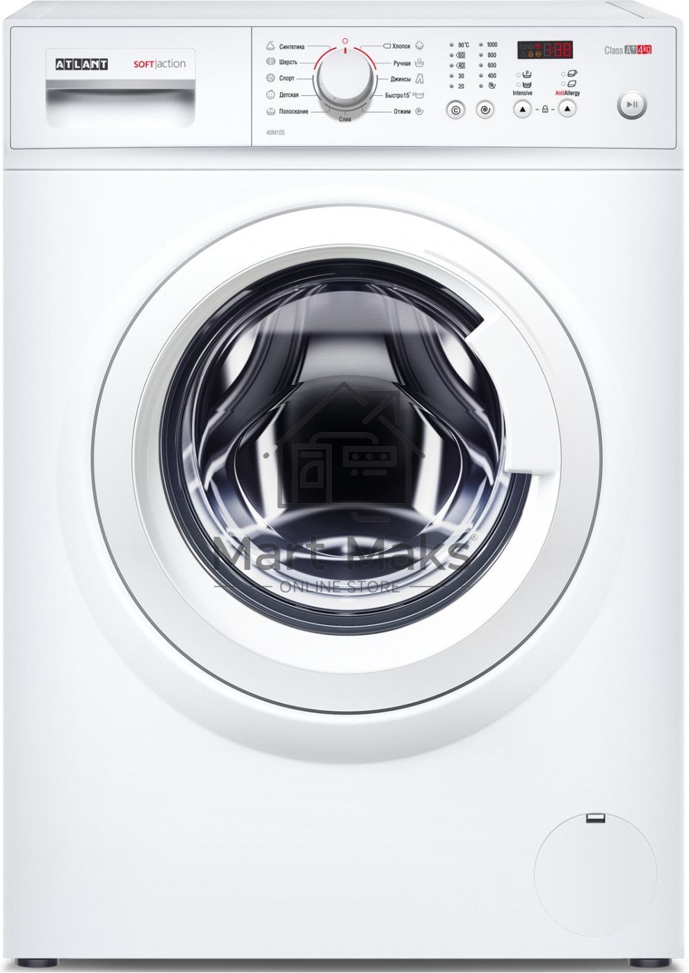 Стиральная машина Atlant СМА 40М105-00 белый, загрузка фронтальная 4 кг, 1000 об/мин., класс: А+