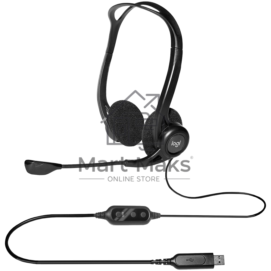 Наушники с микрофоном Logitech 960 черный 2.4м накладные оголовье (981-000100)