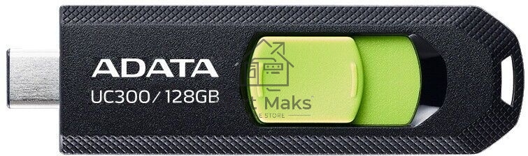 Флешка USB R/W ADATA R/W 128Gb Type-C UC300 ACHO-UC300-128G-RBK/GN USB3.2 черный/зеленый