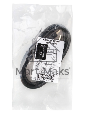 Кабель HDMI Cablexpert CC-HDMI4L-1.5M, 19M/19M, v2.0, Light, позол.разъемы, экран, 1.5м, черный, пакет