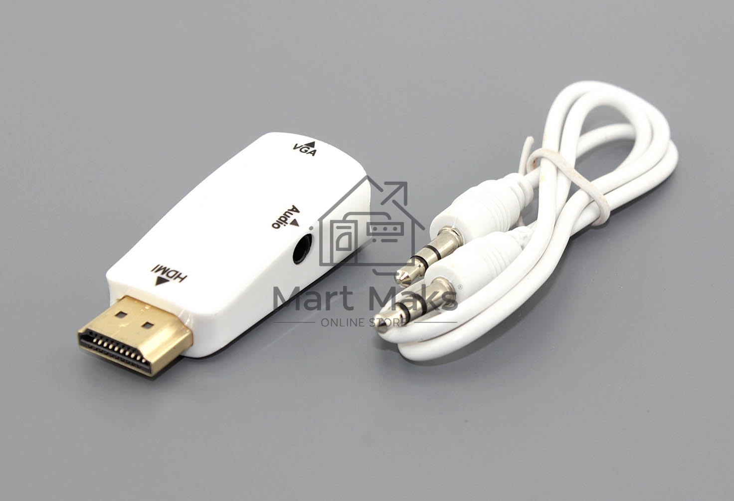 Переходник HDMI на VGA c аудио белый