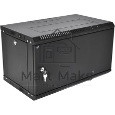 Шкаф коммутационный ЦМО (ШРН-9.500.1-9005) настенный 9U 600x529 мм пер. дв. металл 200 кг черный 470 мм 180 град.