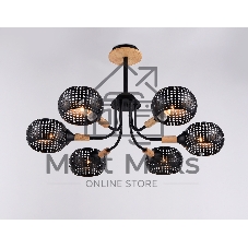 Светильник Ambrella light TR80167/6 BK/LWD черный/светлое дерево E14/6 max 40W D690*370