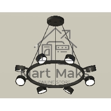 Светильник Ambrella light XB9198150/8 SBK/PBK черный песок/черный полированный GX53 (C9198, N8113)