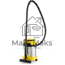 Строительный пылесос Karcher WD 3 P S V-17/4/20 желтый, 1000 Вт, уборка сухая/сбор воды, пылесборник мешок/контейнер, 17 л
