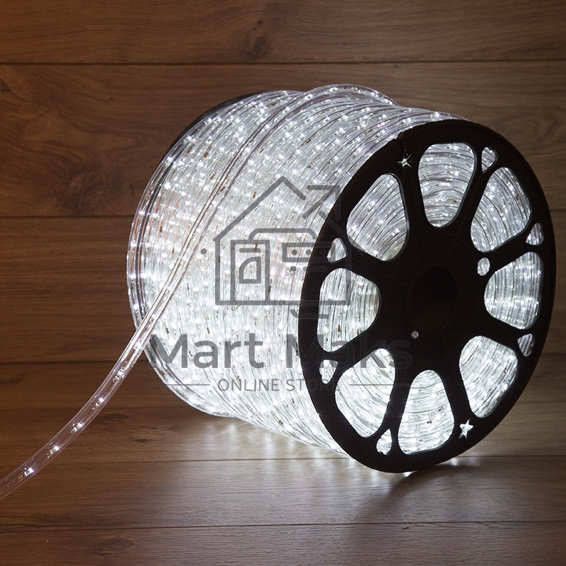 Дюралайт LED, свечение с динамикой (3W) - белый, 36 LED/м, бухта 100м