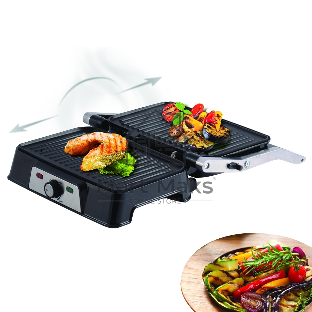 Электрический пресс-гриль Endever Grillmaster 220, серебристый/черный