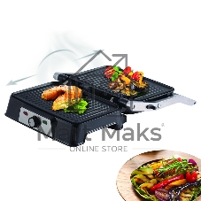 Гриль-пресс электрический Endever Grillmaster 220, серебристый/черный