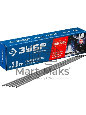 Электрод ЗУБР сварочный УОНИ 13/55 с основным покрытием, для ММА сварки, d 3.0 х 350 мм, 5 кг в коробке, Профессионал.