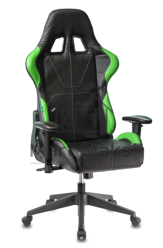 Кресло игровое Бюрократ VIKING 5 AERO LGREEN черный/салатовый искусственная кожа