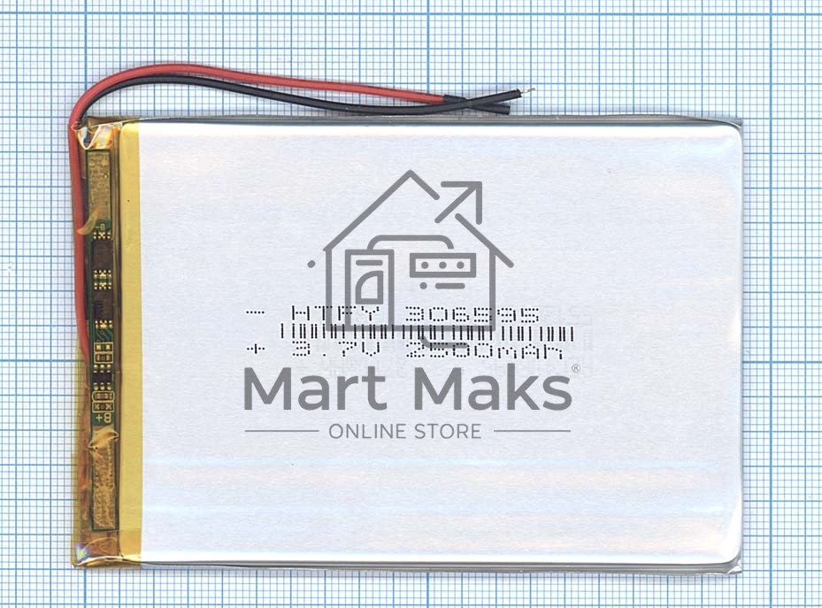 Аккумулятор Li-Pol (батарея) 3*65*95мм 2pin 3.7V/2500mAh
