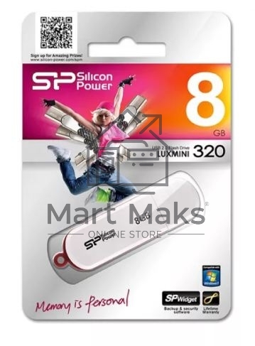 Флешка USB Silicon Power R/W 8Gb LuxMini 320 SP008GBUF2320V1W USB2.0 белый