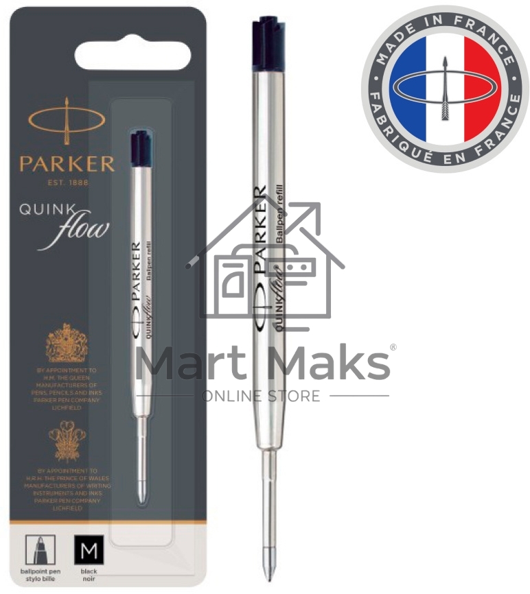 Стержень шариковый Parker QuinkFlow Z08 (CW1950369) M 1мм, черные чернила, блистер