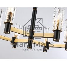 Люстра Ambrella light LH55511/6 BK/BS/CL черный/латунь/прозрачный E14*6 max 40W D570*760