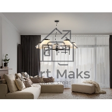 Люстра Ambrella light LH72453/5 BK/WH черный/белый Е14/5 max 40W D1000*290-1080