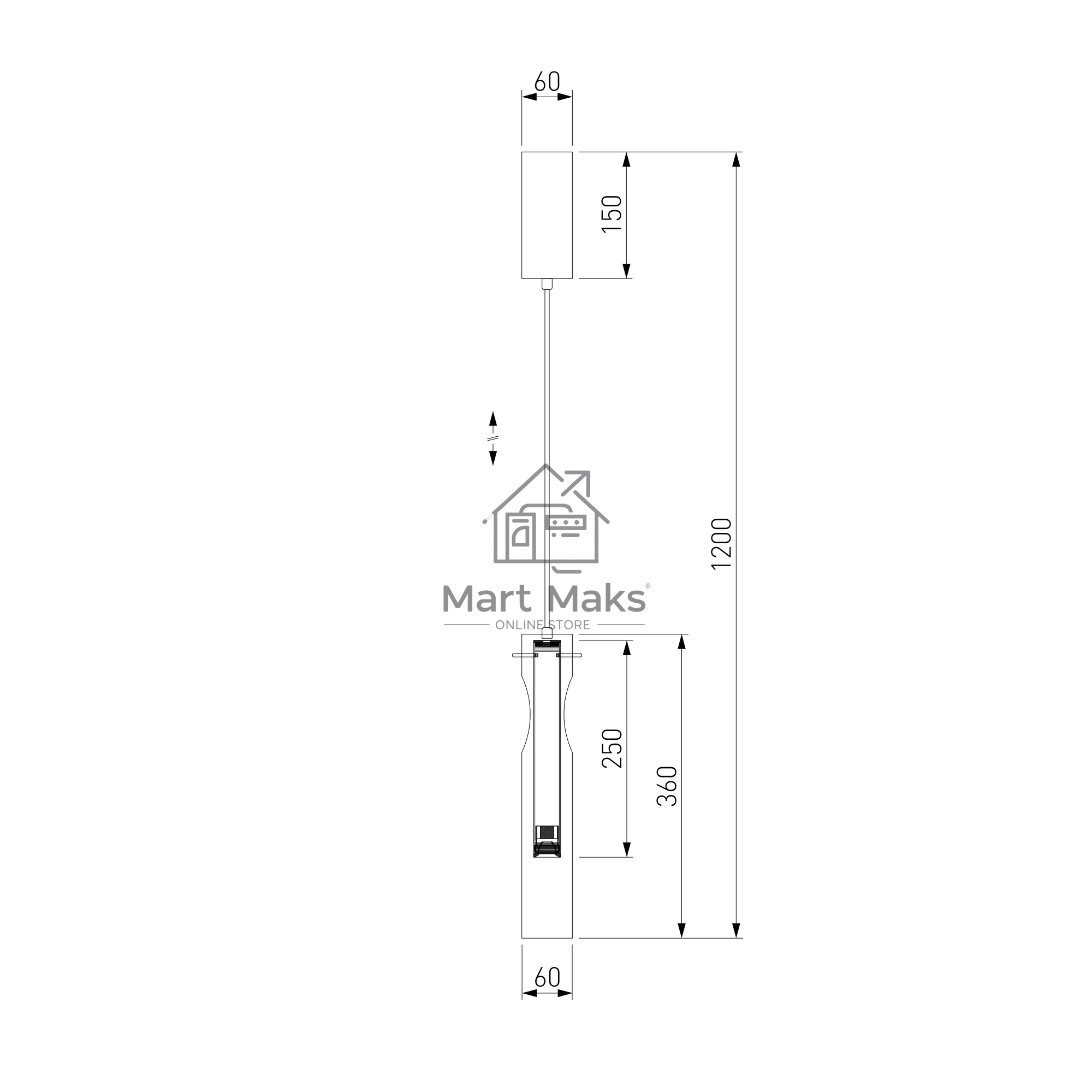 50254/1 LED / подвесной светильник/ графит