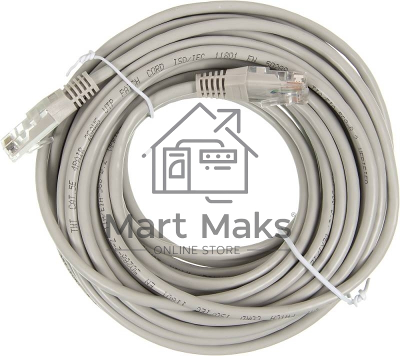 Кабель Патч-корд Lanmaster UTP TWT-45-45-10-GY вилка RJ-45-вилка RJ-45 кат.5е 10м серый ПВХ (уп.:1шт)