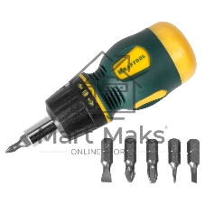Набор KRAFTOOL 26190-H7 отвертка реверсивная с битами SL3/5/6мм PH1/2/3 7шт