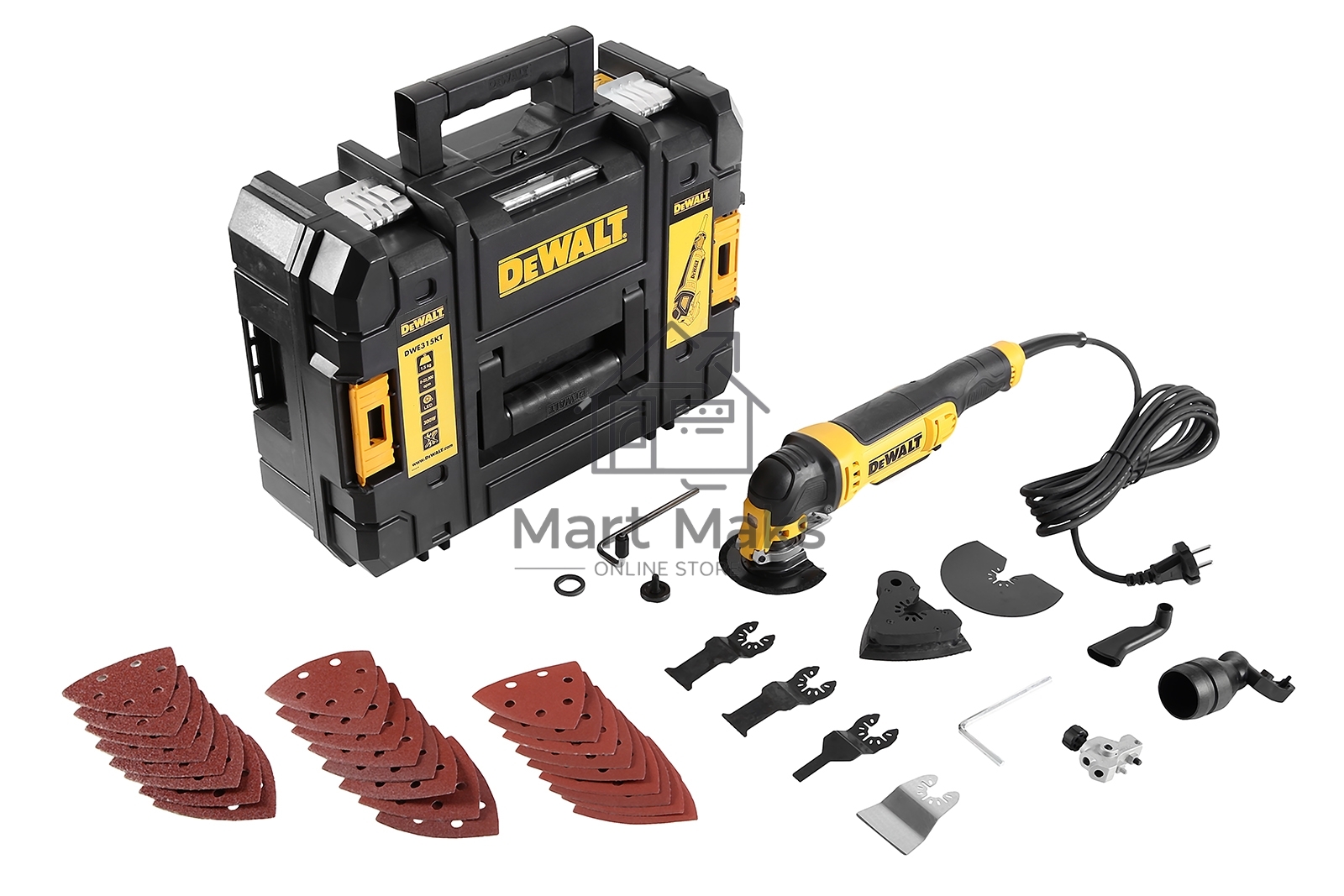Многофункциональный инструмент DeWalt DWE315KT 300Вт желтый/черный