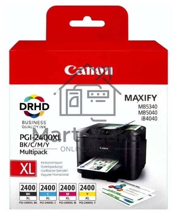 Картридж струйный Canon PGI-2400XL BK/C/M/Y MULTI (экономичный комплект: Bk 2500 стр, C/M/Y - по 1500 стр) для MAXIFY iB4040/МВ5040/МВ5340
