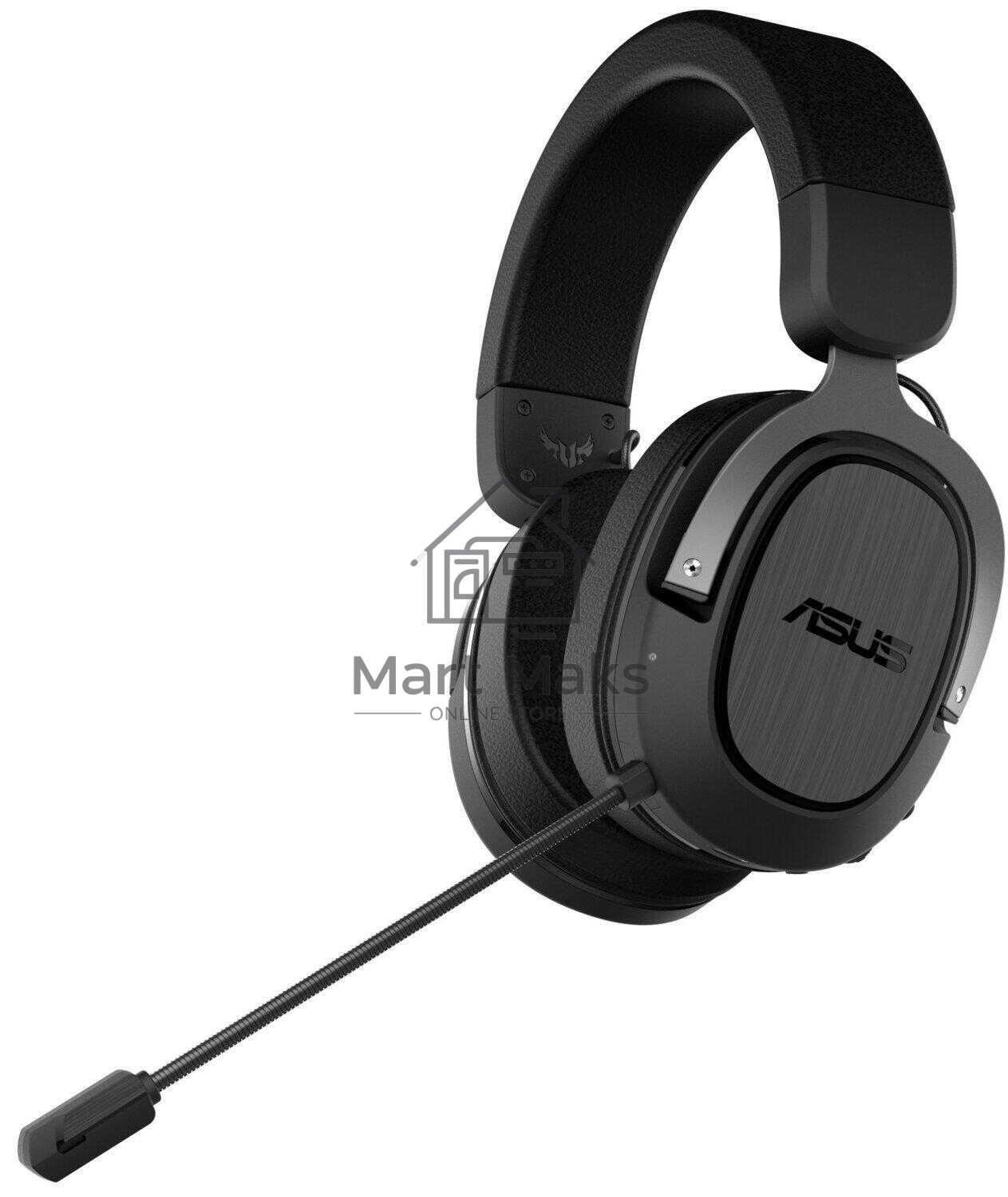 Игровые наушники чёрно-серые ASUS TUF Gaming H3 WL (2.4 ГГц, 7.1 виртуально, 50мм, неодимовые магниты, 32 Ом, 20~20000 Гц, микрофон, USB-C, PC, Mac, PS4, Nintendo Switch, Xbox One, 90YH02ZG-B3UA00)
