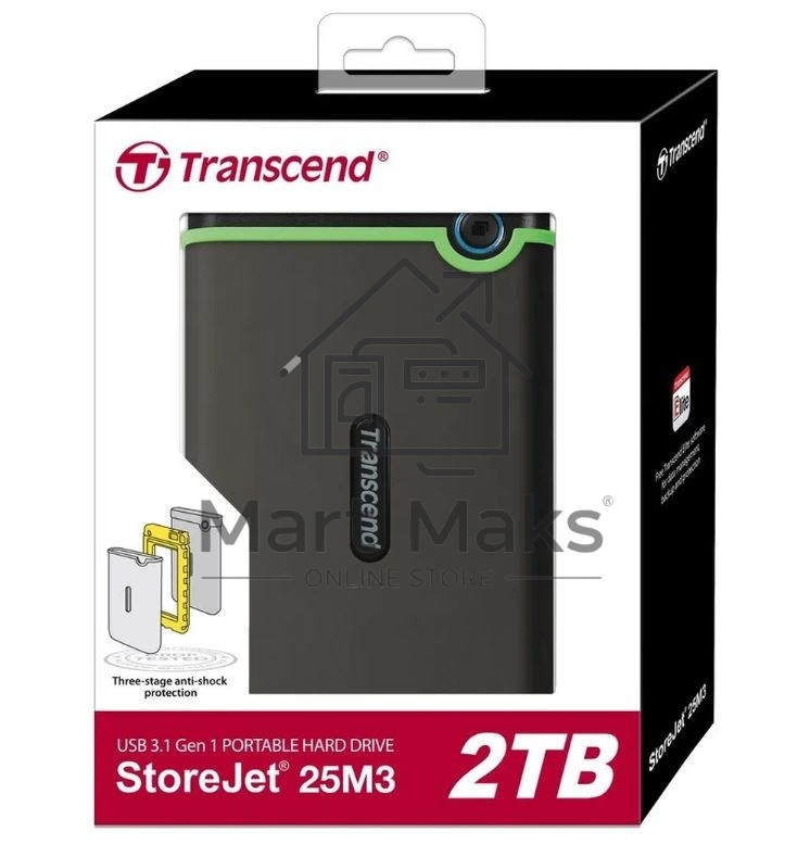 Внешний жесткий диск 2TB Transcend StoreJet 25M3S, 2.5