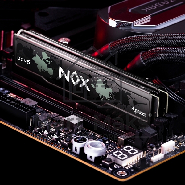 Оперативная память Apacer Nox, DDR5, 16GB (1x16 GB), 5600 MHz, CL40, DIMM, радиатор, серый, черный