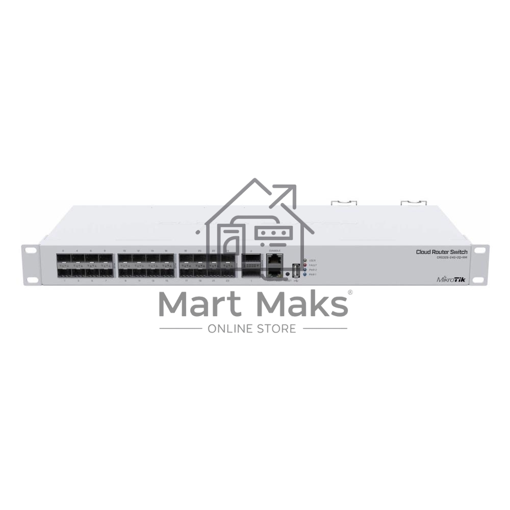 Коммутатор в стойку MikroTik CRS326-24S+2Q+RM, 24х SFP+, 2x QSFP+
