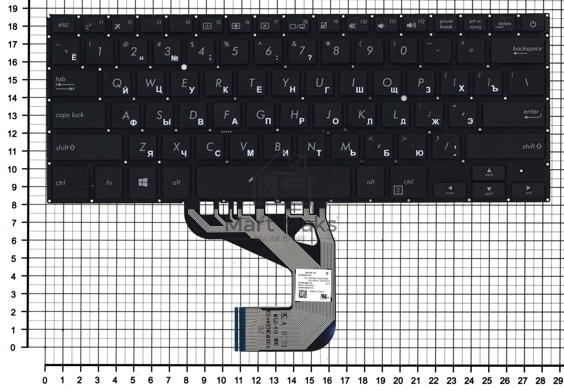 Клавиатура для ноутбука Asus X406 черная