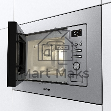 Микроволновая печь встраиваемая Gorenje BMI201AG1X нержавеющая сталь, 20 л, 800 Вт, переключатели - поворотный механизм/кнопки