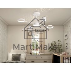 Потолочный светодиодный светильник с пультом Ambrella light FL51631/4+1 WH белый 3000K-6400K 48W 910*745*300 (ПДУ ИК)