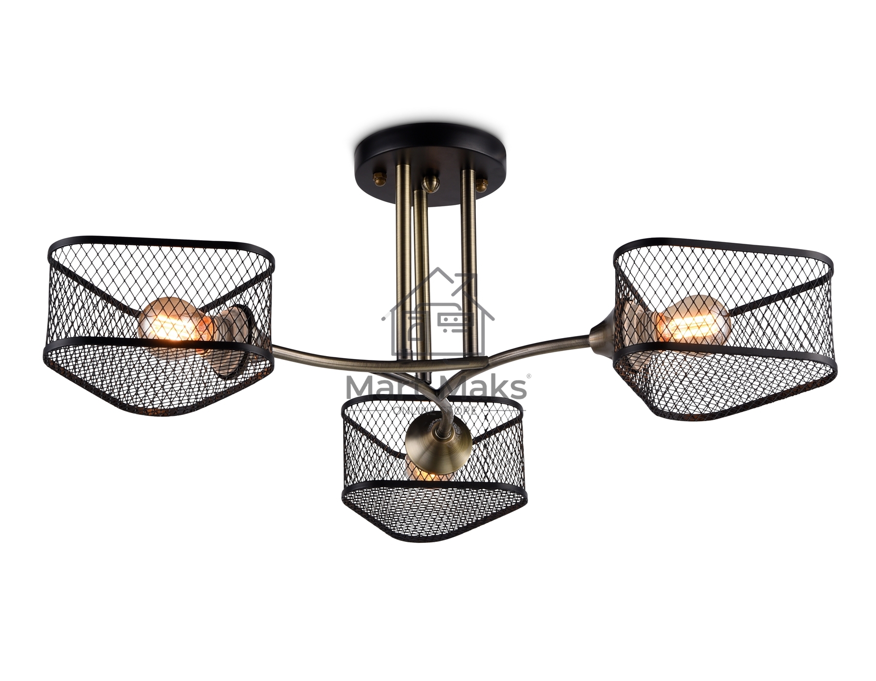 Светильник Ambrella light TR80171/3 SB/BK бронза/черный E27/3 max 40W D600*215