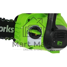 Цепная пила аккумуляторная GreenWorks G24CS25K4, 24V, 25 см, c АКБ 4А·ч и ЗУ (2007707UB)