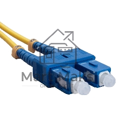 Комм. шнур оптический Cabeus Tight Buffer, Duplex LC/SC, OS2 9/125, LSZH, 20м, Ø 3мм, синий хвостовик, цвет: жёлтый