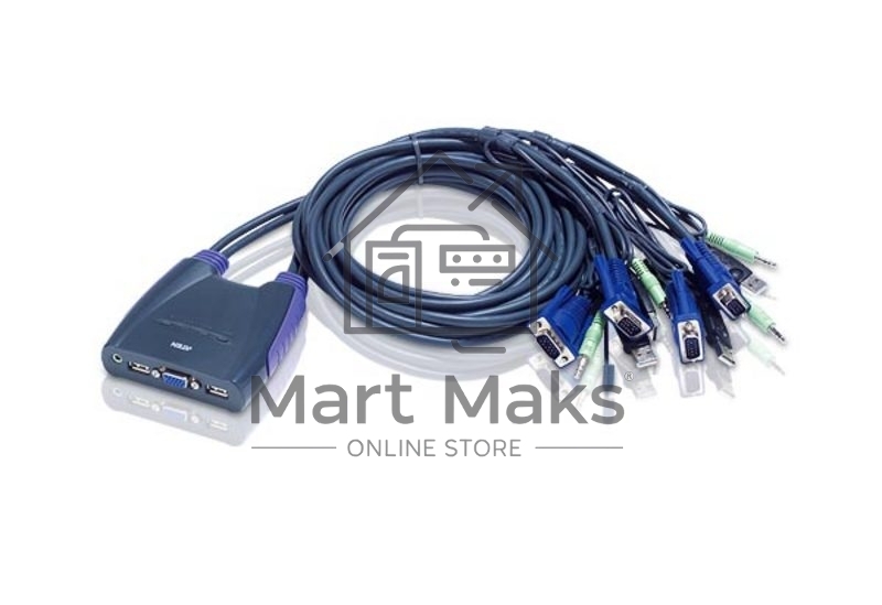 Переключатель электронный ATEN PETITE 4 PORT USB KVM SWITCH W/2.5M W/1.