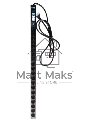 Вертикальный блок розеток, 12xSchuko + 8xC13, 250V, 16A, шнур 3 метра, вилка Schuko