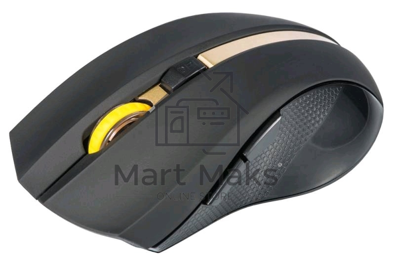 Мышь беспроводная Oklick 495MW черный/золотистый, 1600 dpi, радиоканал, USB, кнопки - 6