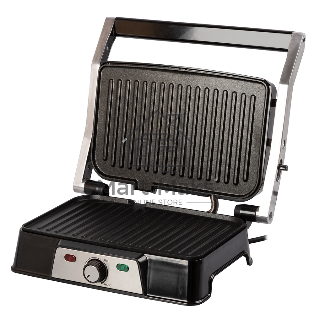 Электрический пресс-гриль Endever Grillmaster 220, серебристый/черный