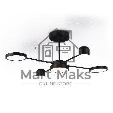 Потолочный светодиодный светильник Ambrella light FL51632/4+1 BK/GD черный/золото 3000K-6400K 48W 910*745*300 (ПДУ ИК)