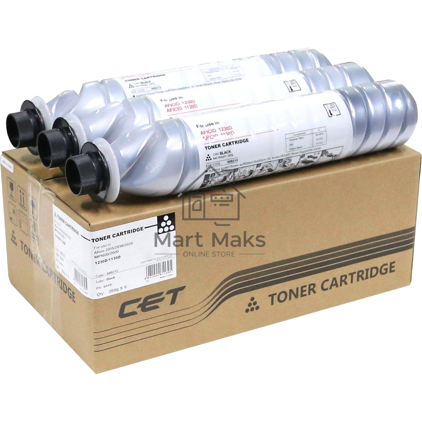 Картридж лазерный (SD3) 885094 для RICOH Aficio 2015/2018/2020/MP1600/MP2000 CET, 260г, 9000 стр., CET6449