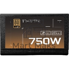 Блок питания 750W Power Supply Thermalright, 750W 80+ Gold (ATX, 3.1, PCIe 5.1, Full modular, 1x24(20+4)pin, 2xCPU 8(4+4)pin, 2xPCIe*2 8(6+2)pin, 1x12V-2x6, 8xSATA3, 3xMOLEX4pin, Active, 120x120mm, 150x140x86mm, APFC, OVP, UVP, SCP, OCP, OTP, OPP, black)
