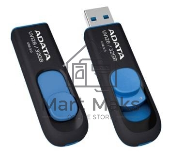 Флешка USB ADATA R/W 128GB ADATA UV128, USB 3.0, черный/синий