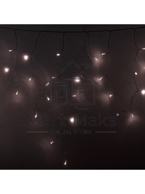 Гирлянда Neon-night Айсикл (бахрома) светодиодный, 4,8 х 0,6 м, прозрачный провод, диоды теплый белый, 176 LED