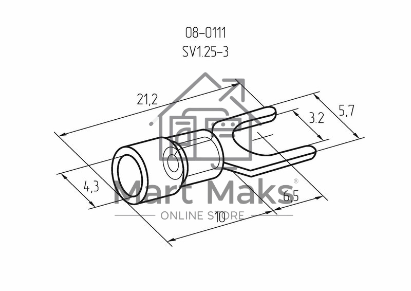 Наконечник вилочный изолированный Rexant 3.2 мм 0.5-1.5 мм² (НВи 1.5-3/НВи 1,25-3) красный