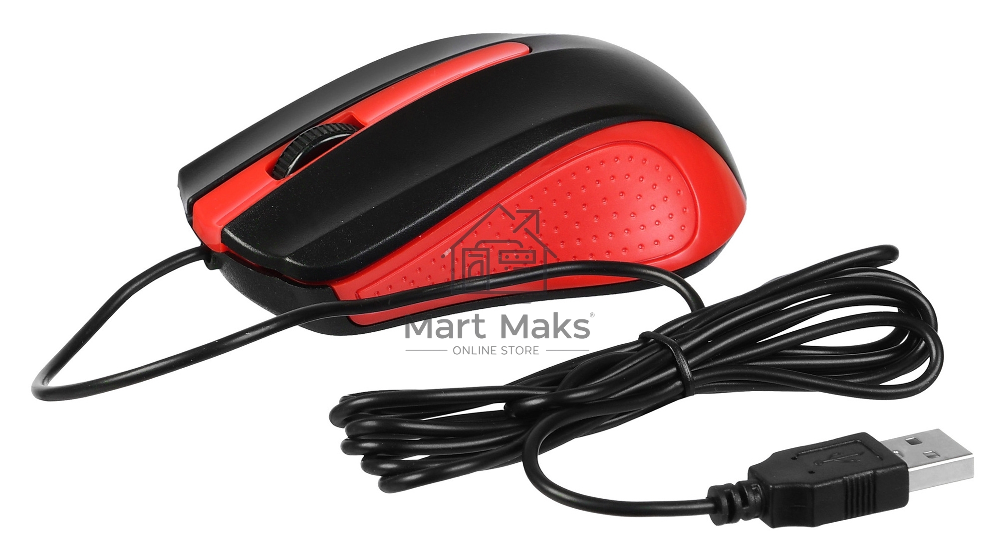 Мышь проводная Acer OMW012 черный/красный, 1200 dpi, USB, кнопки - 3