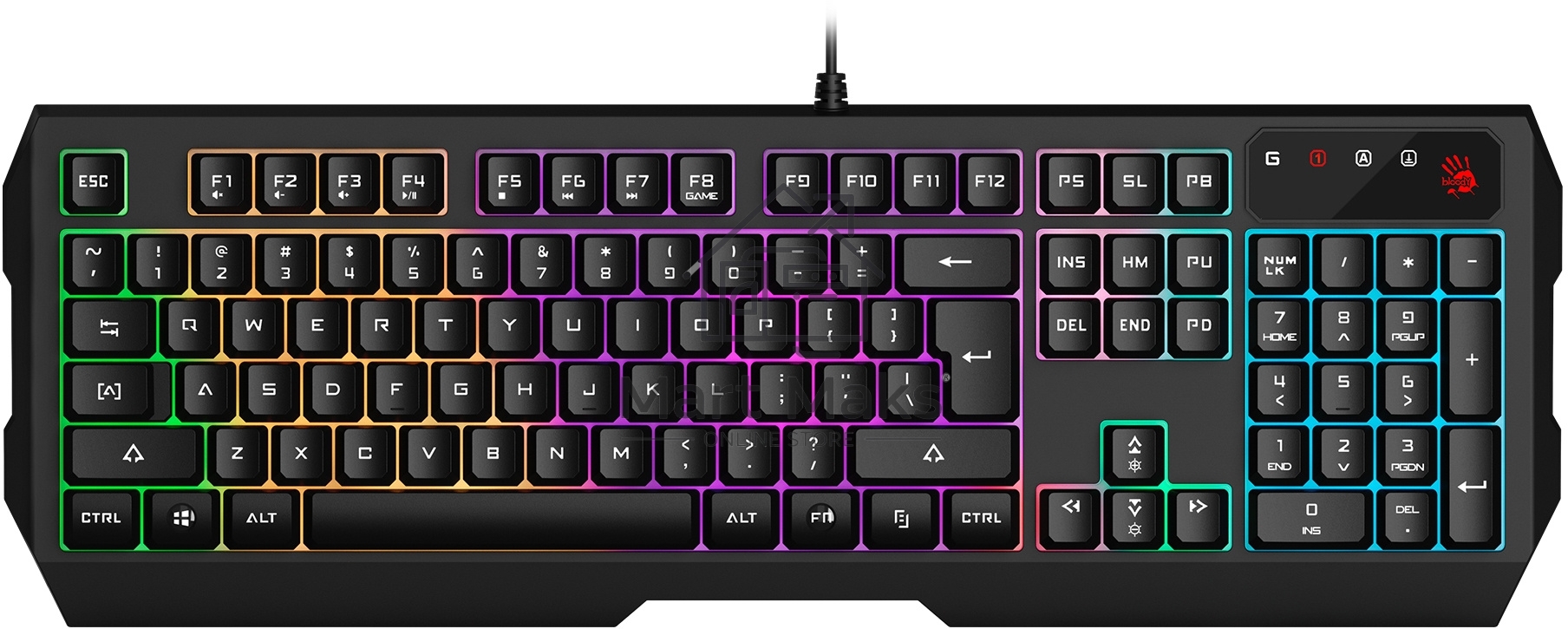 Клавиатура A4Tech Bloody B135N проводная USB черный