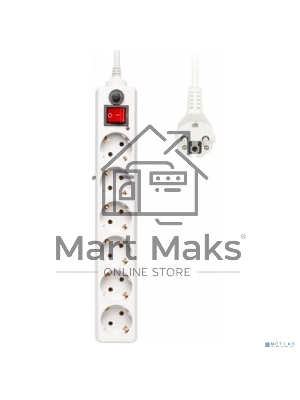 Сетевой фильтр Buro 600SH-1.8-W 1.8м (6 розеток) белый (коробка)