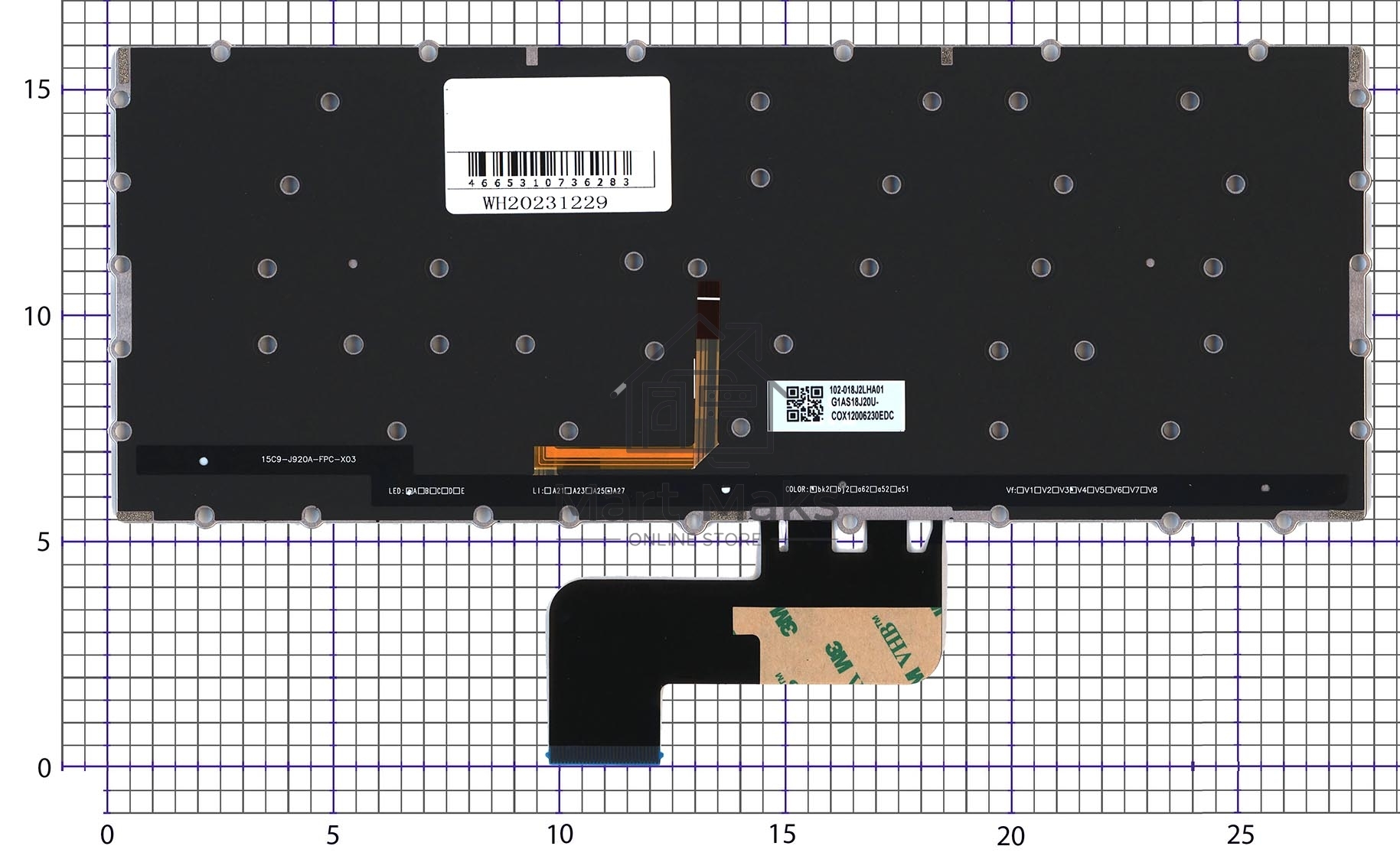 Клавиатура для ноутбука Asus Chromebook C433T серебристая с подсветкой