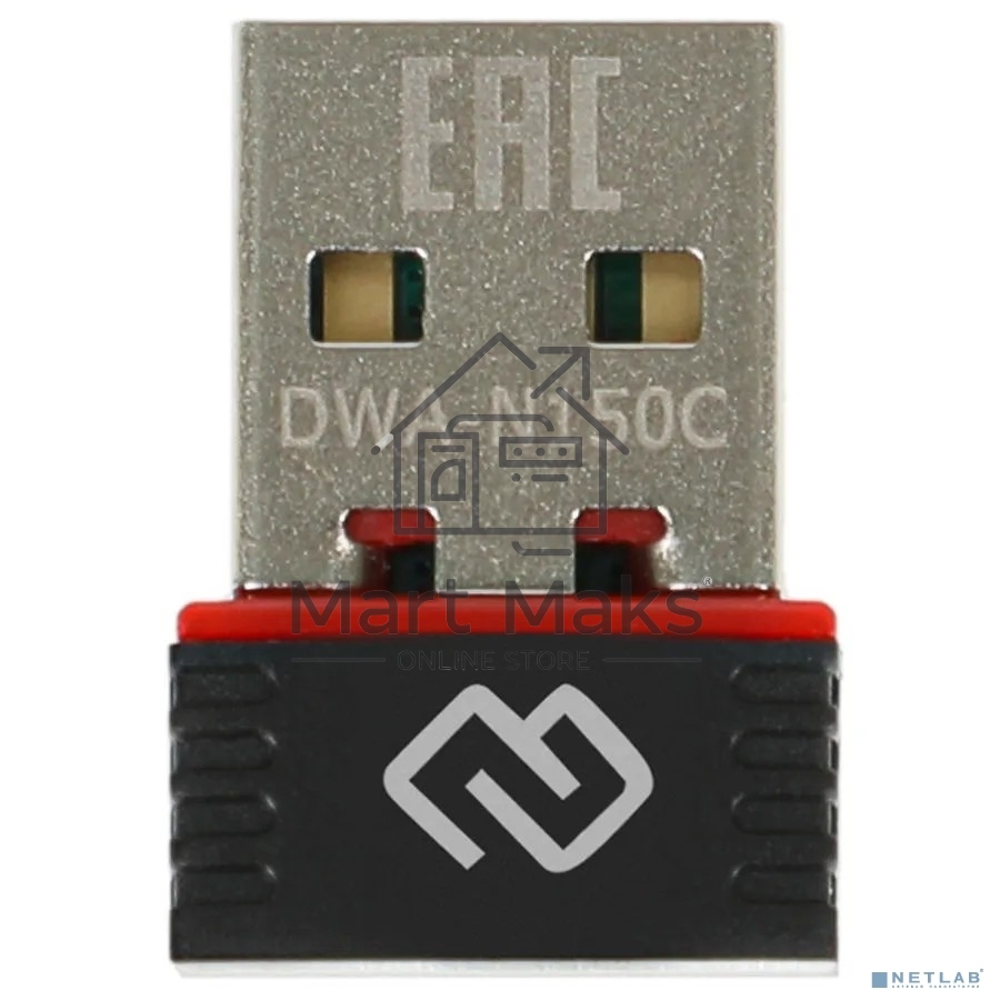 Сетевой адаптер WiFi Digma DWA-N150C N150 USB 2.0 (ант.внутр.) 1ант. (упак.:1шт)